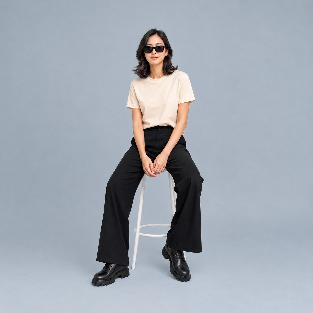 เสื้อยืดคอกลม ทรงปกติ – CVC 60/40